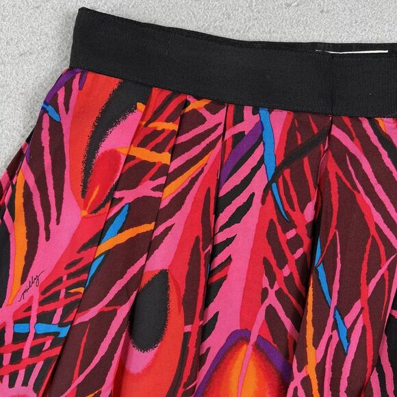 Milly Of New York Skirt Women’s 2 Multicolor Peacock Feather Pleated Knee Length - Picture 3 of 16